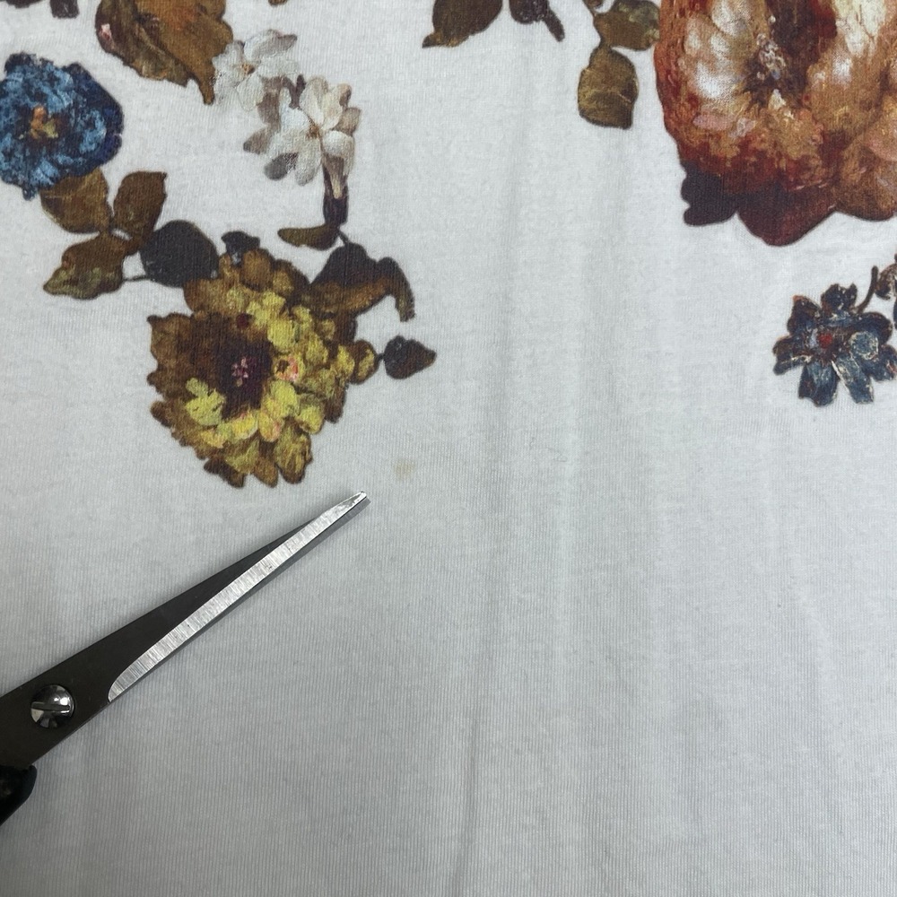 Polo Ralph Lauren Cotton White Graphic Floral Tee Shirt Short Sleeves Women's L - Picture 2 of 7